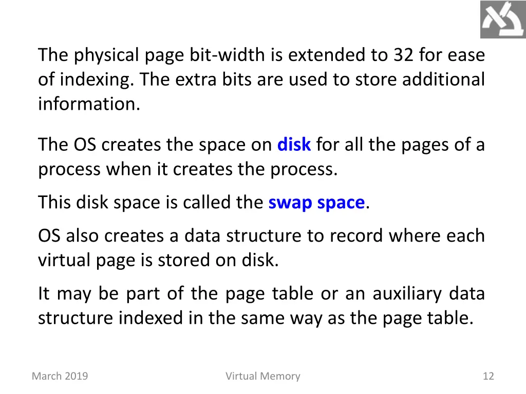 the physical page bit width is extended