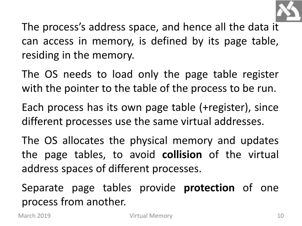 the process s address space and hence