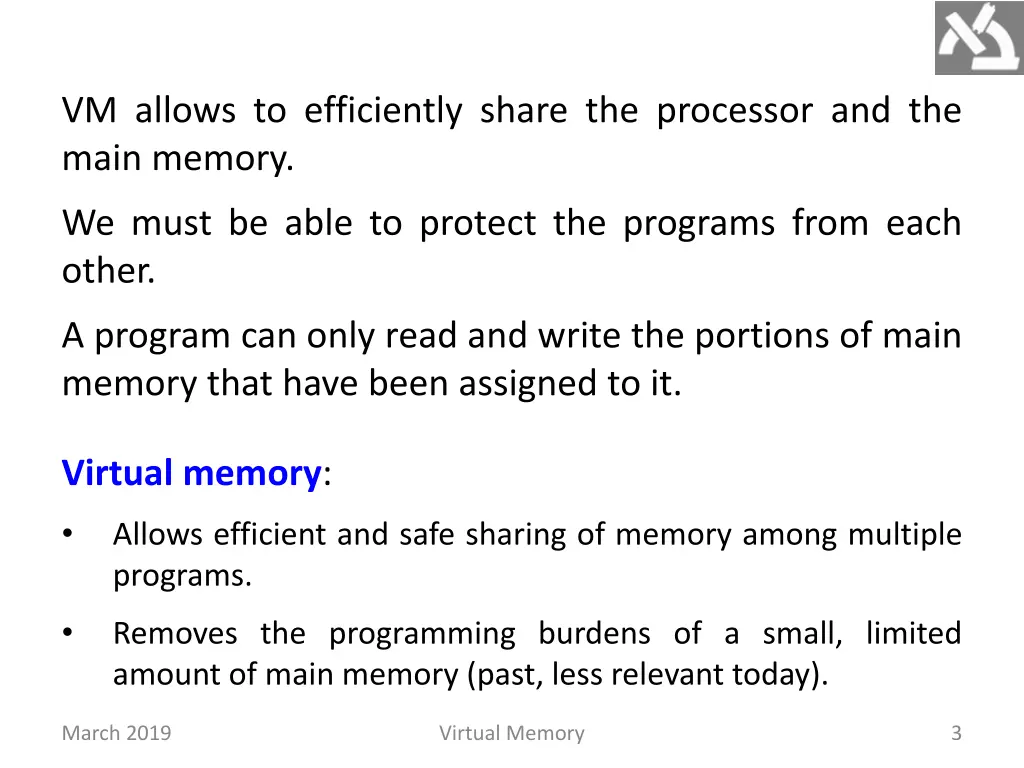 vm allows to efficiently share the processor