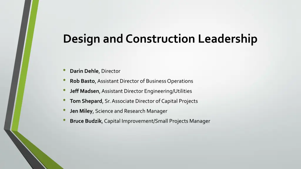 design and construction leadership