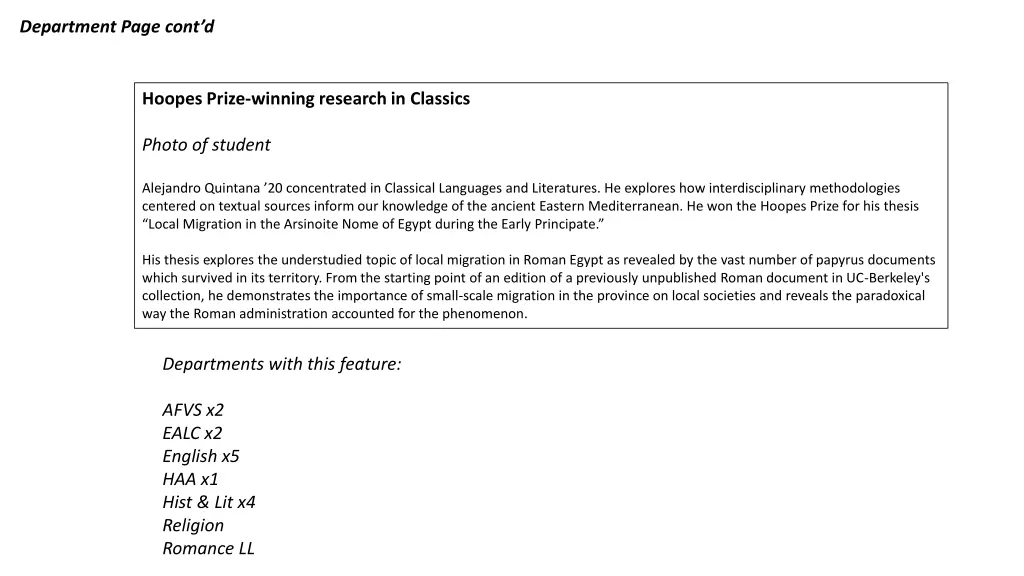 department page cont d