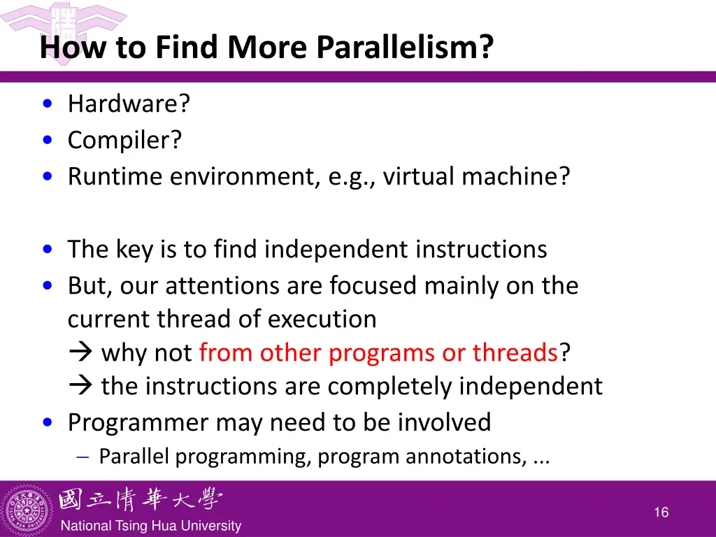 how to find more parallelism