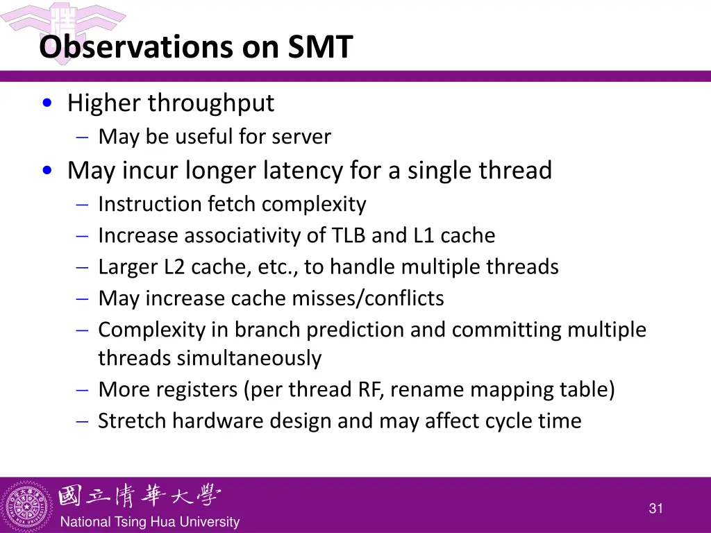 observations on smt