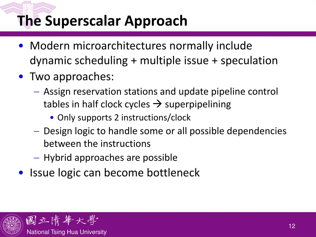 the superscalar approach