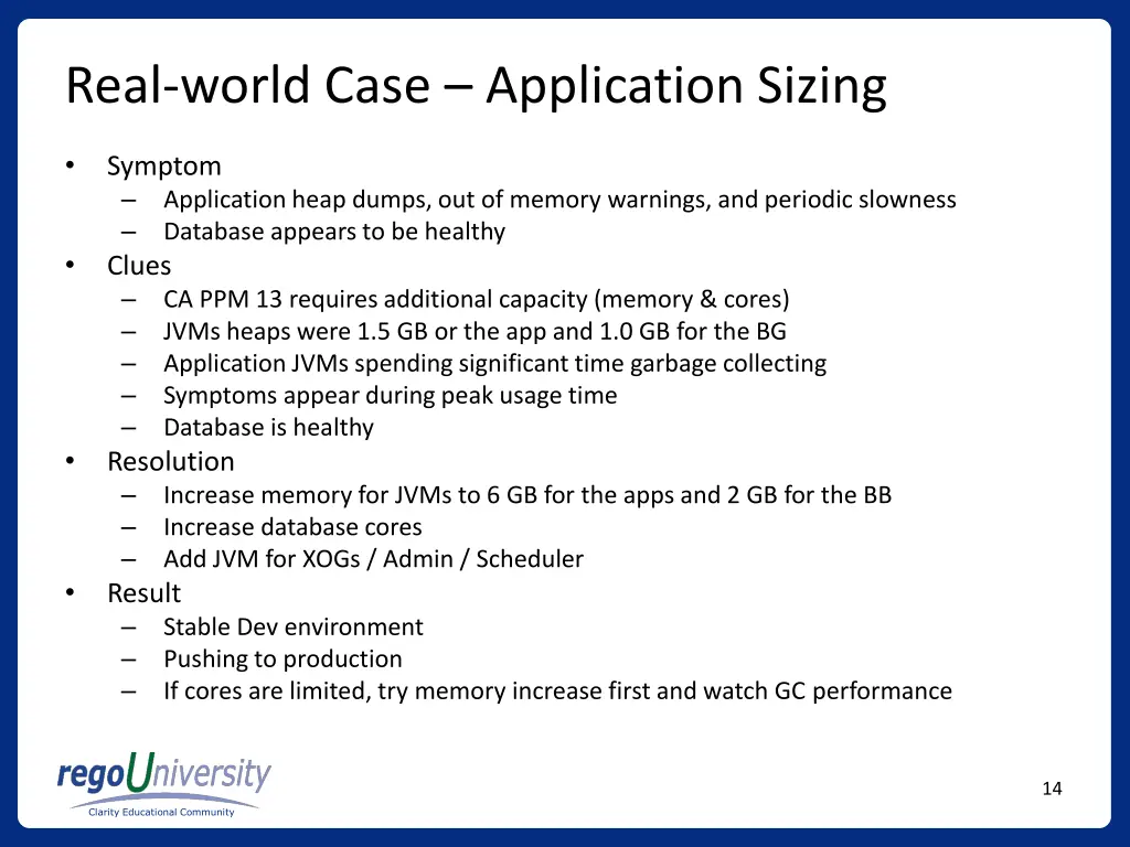 real world case application sizing