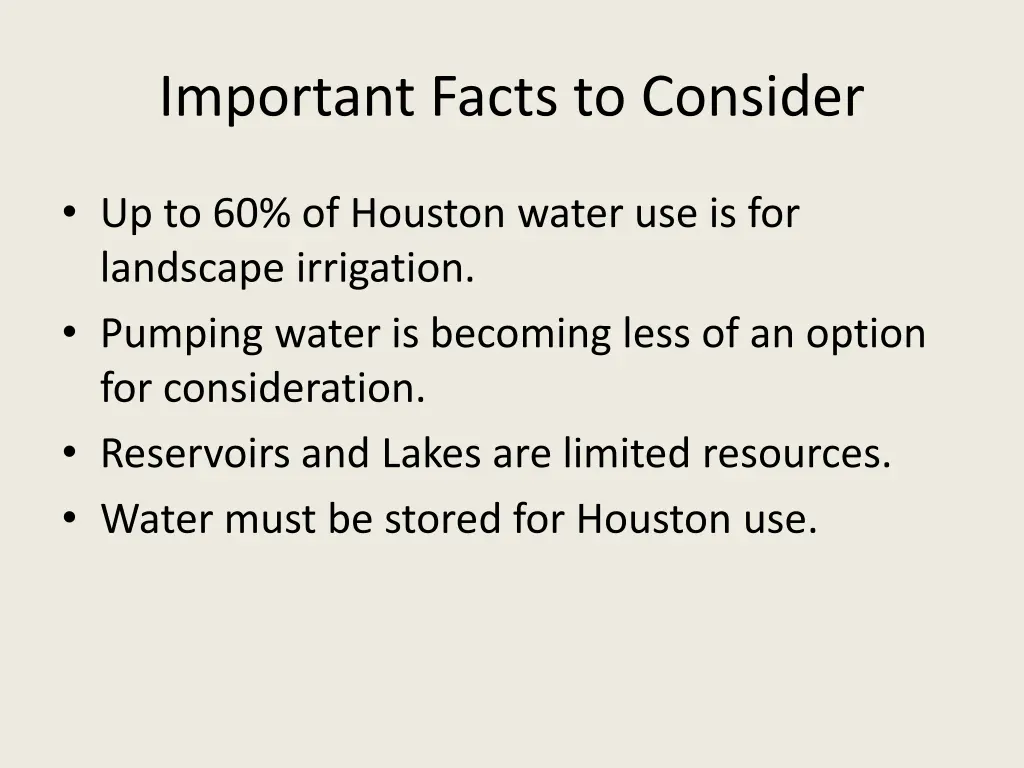 important facts to consider