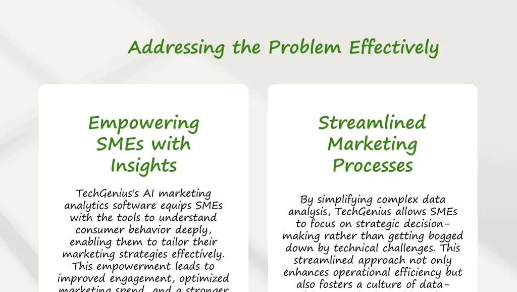 addressing the problem effectively
