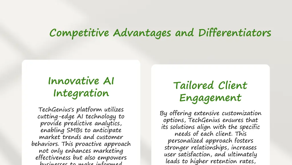 competitive advantages and differentiators