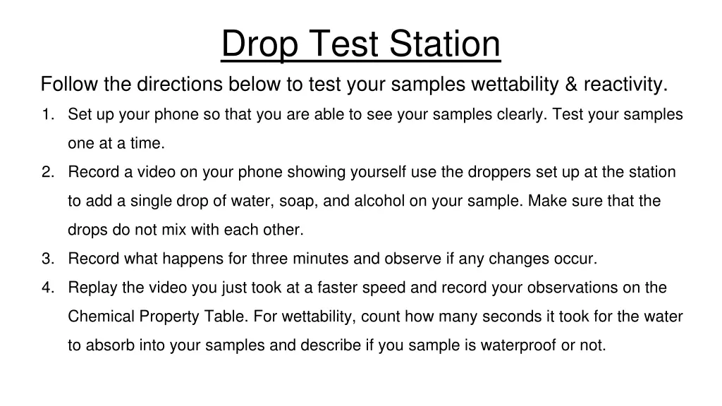 drop test station