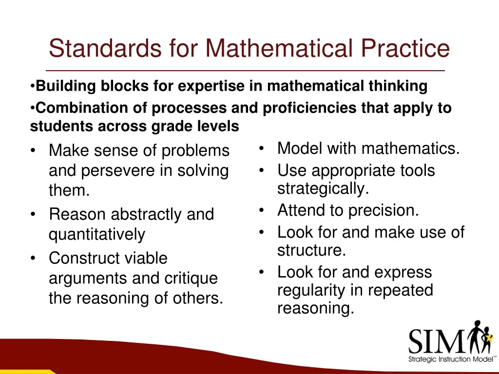 standards for mathematical practice