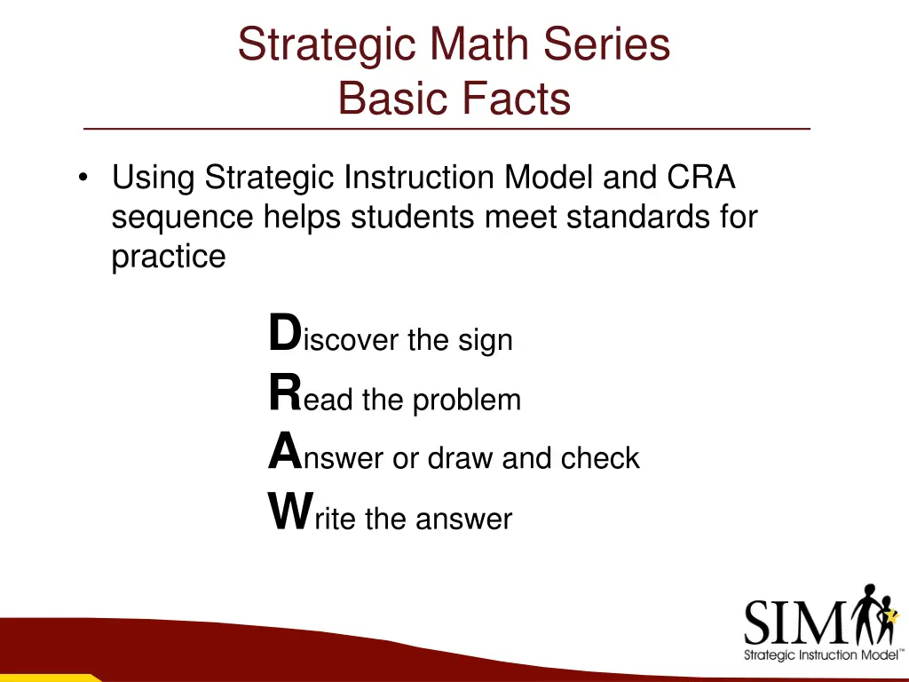 strategic math series basic facts