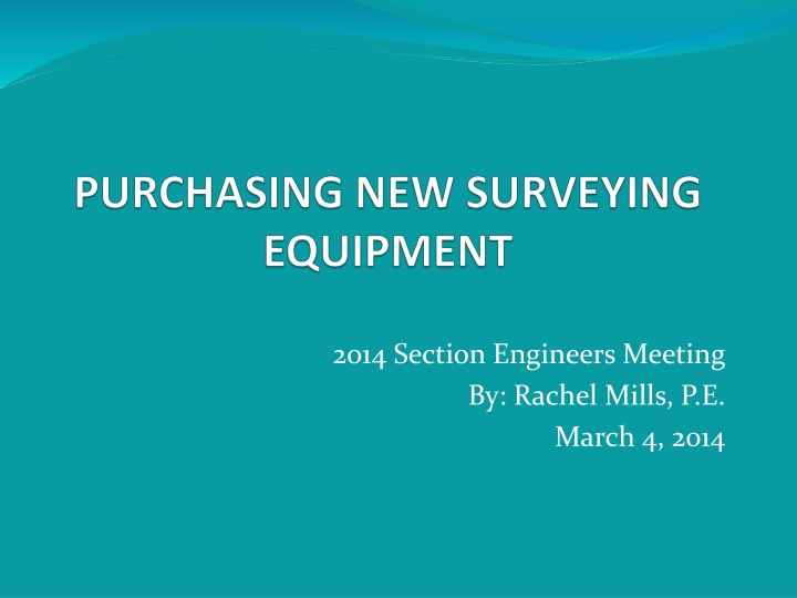 2014 section engineers meeting by rachel mills p e