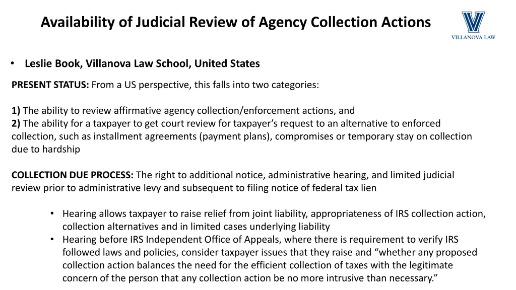 availability of judicial review of agency 1
