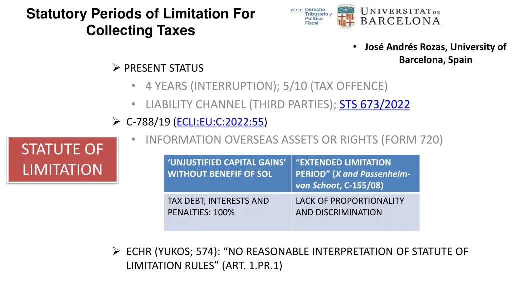 statutory periods of limitation for collecting 2