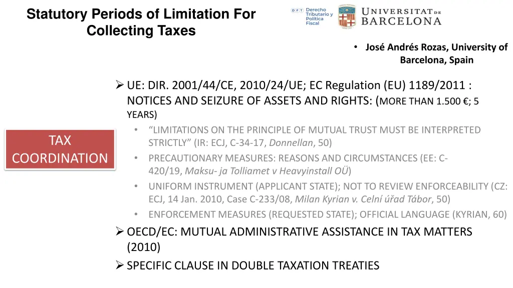 statutory periods of limitation for collecting 3