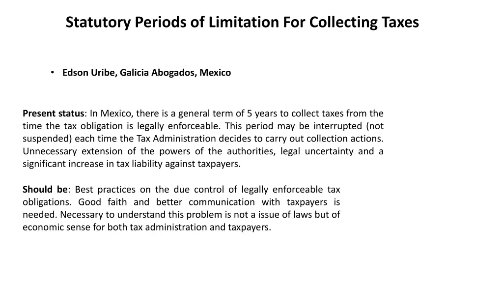 statutory periods of limitation for collecting 4