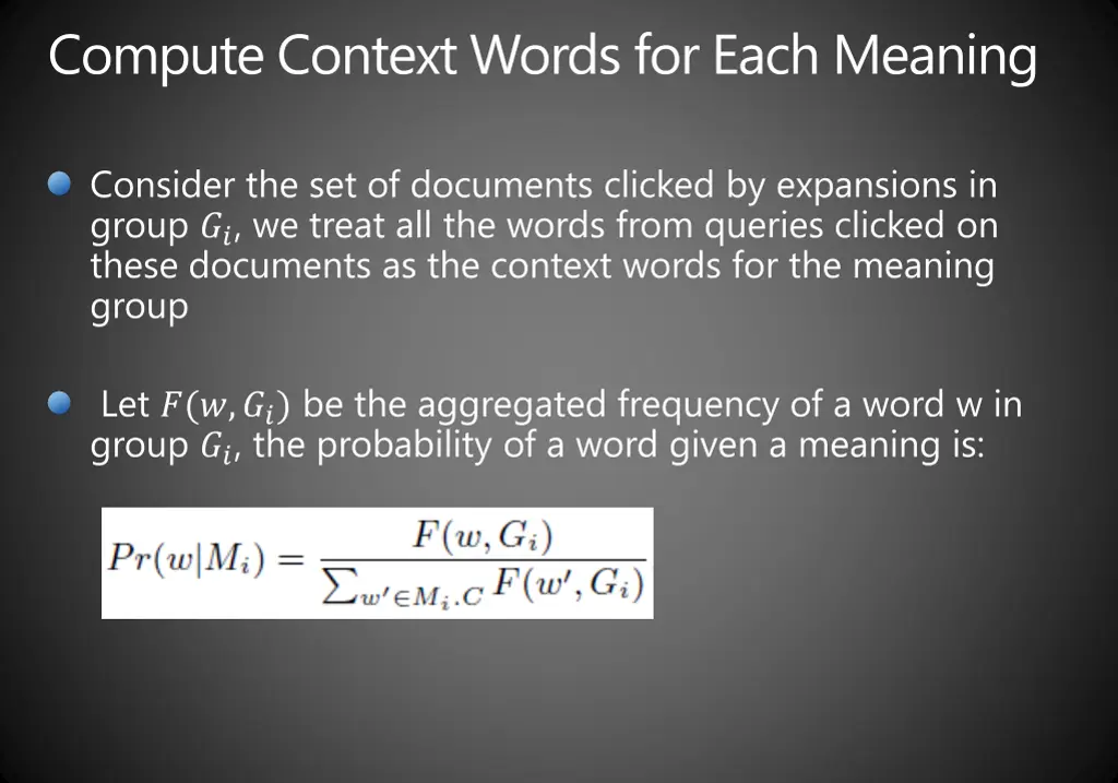 compute context words for each meaning