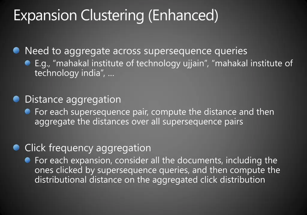 expansion clustering enhanced