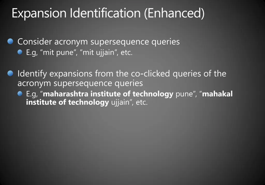 expansion identification enhanced