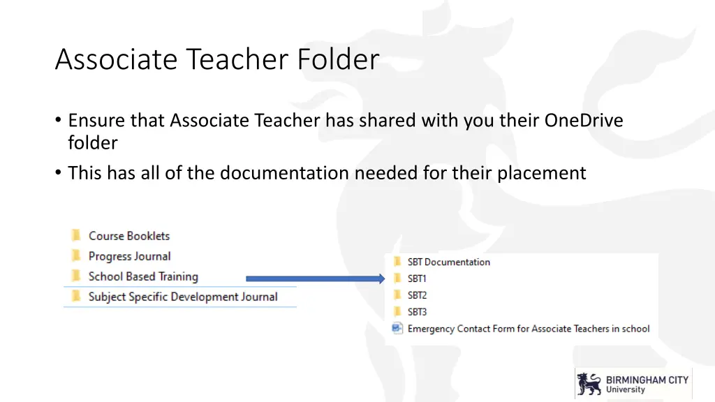 associate teacher folder