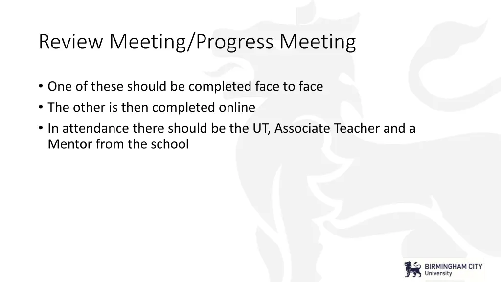 review meeting progress meeting