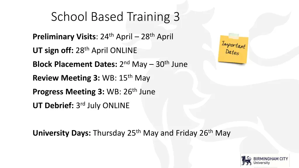 school based training 3