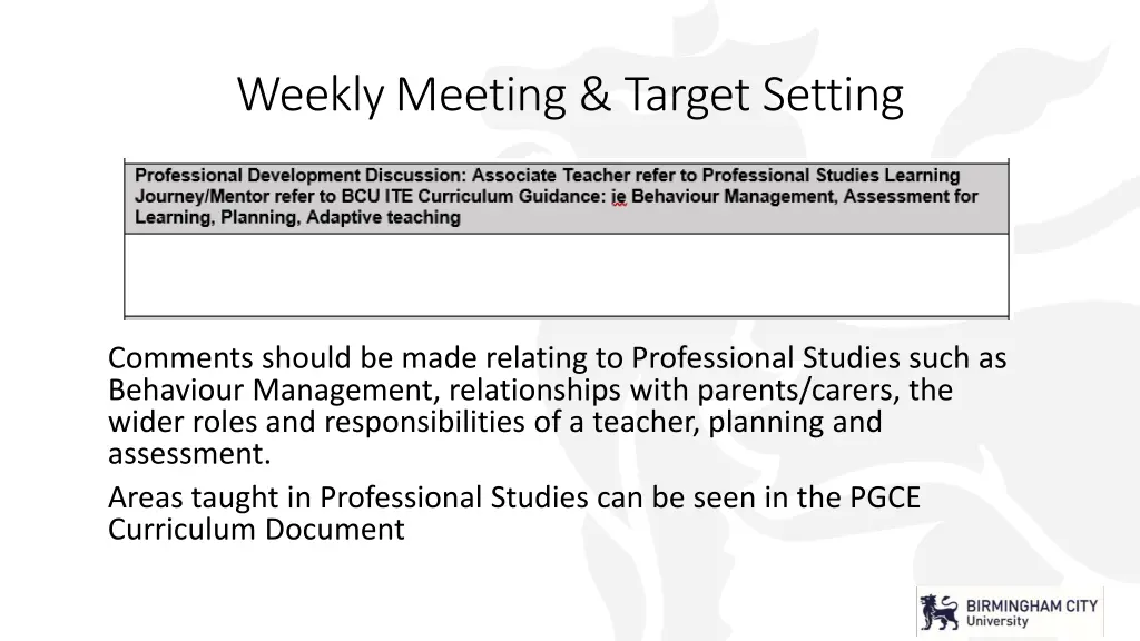 weekly meeting target setting 1