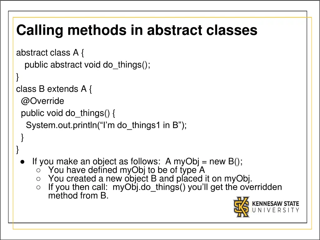 calling methods in abstract classes