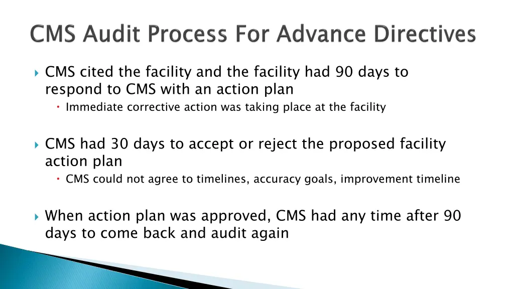 cms cited the facility and the facility