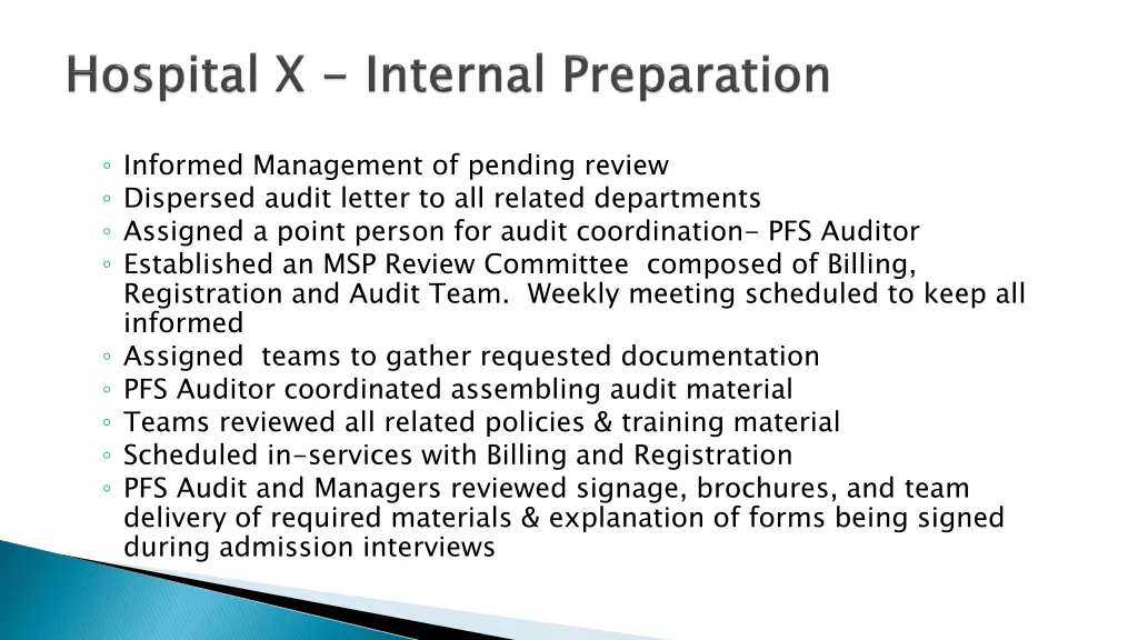 informed management of pending review dispersed