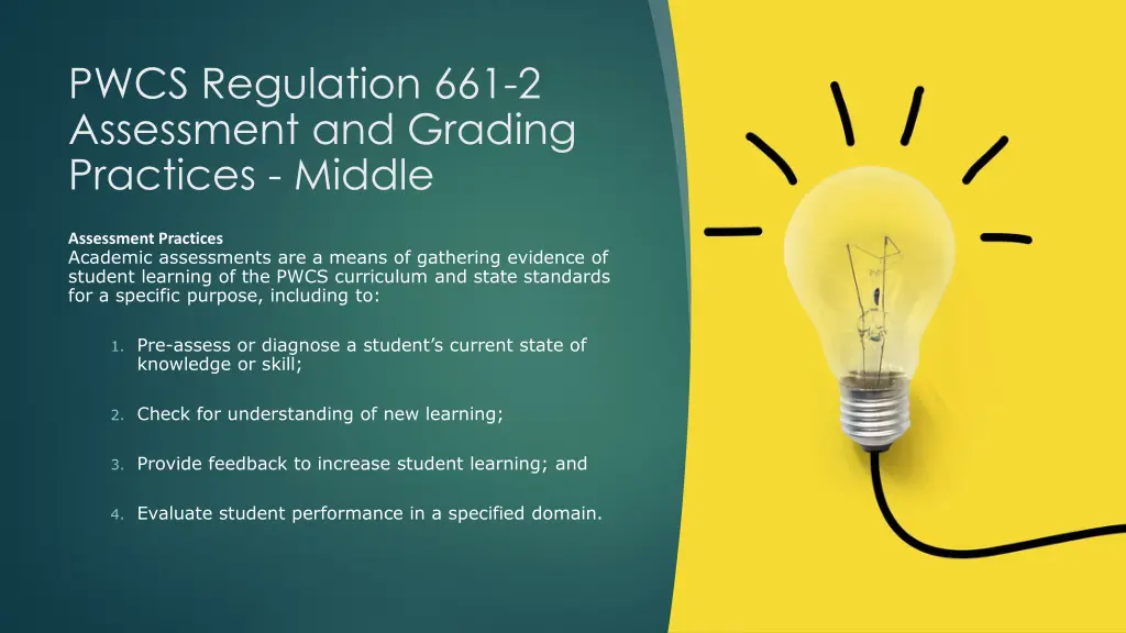 pwcs regulation 661 2 assessment and grading