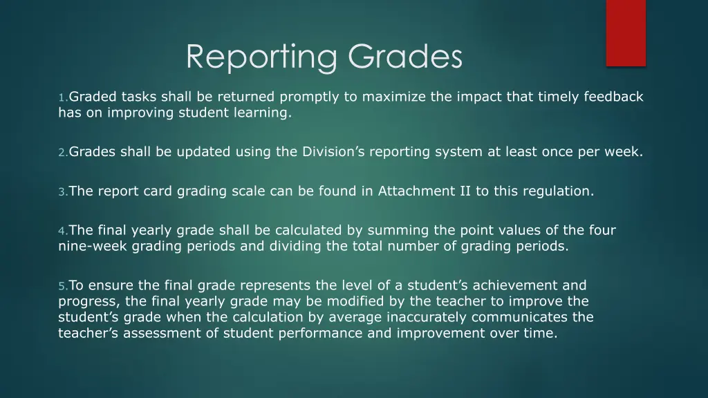 reporting grades