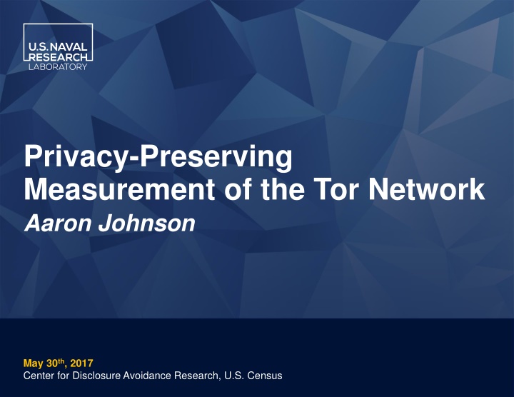 privacy preserving measurement of the tor network