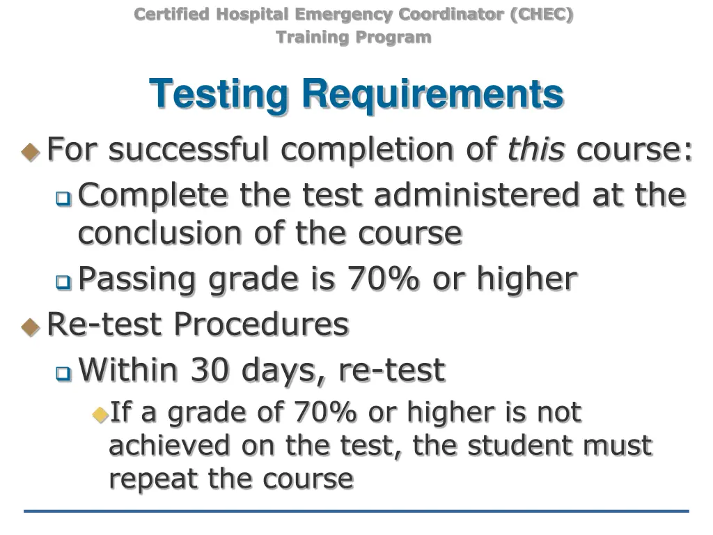 certified hospital emergency coordinator chec 12