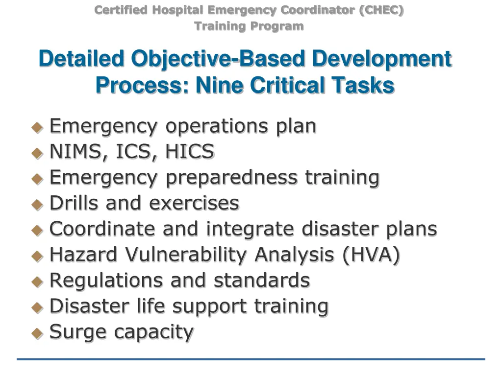 certified hospital emergency coordinator chec 5