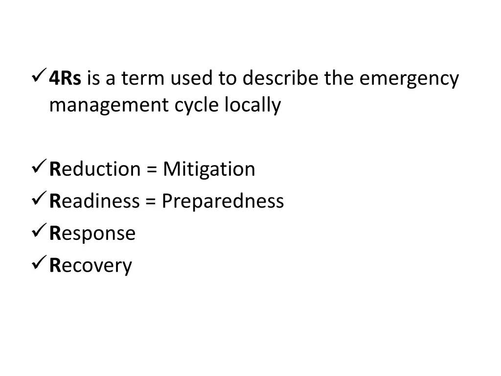 4rs is a term used to describe the emergency