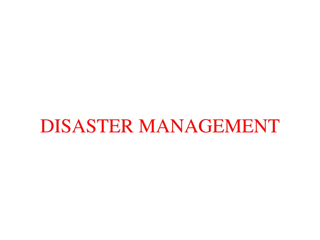 disaster management