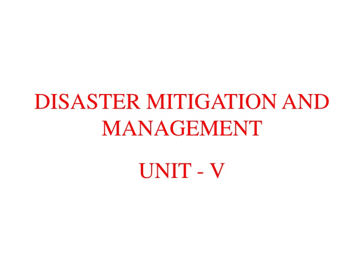 disaster mitigation and management