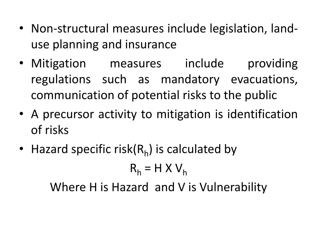 non structural measures include legislation land