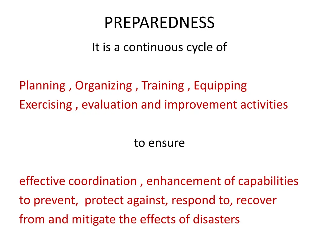 preparedness