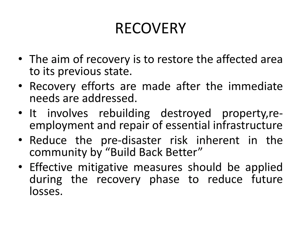 recovery