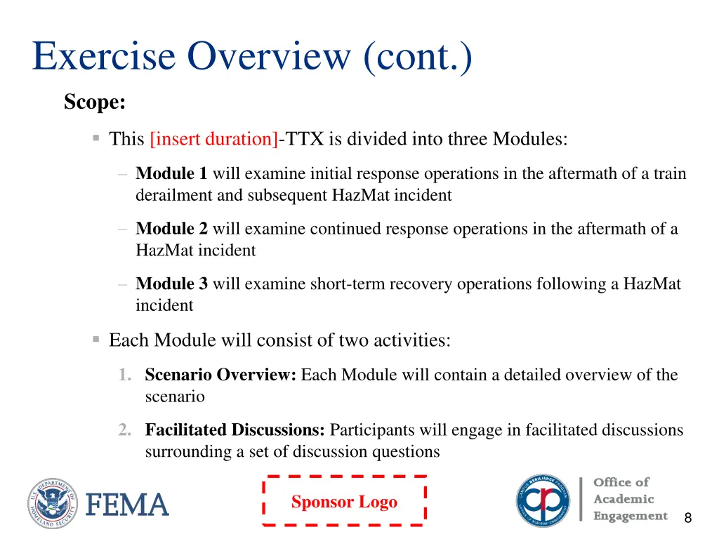 exercise overview cont