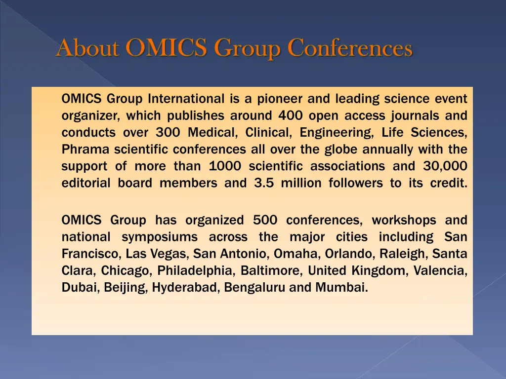 about omics group conferences