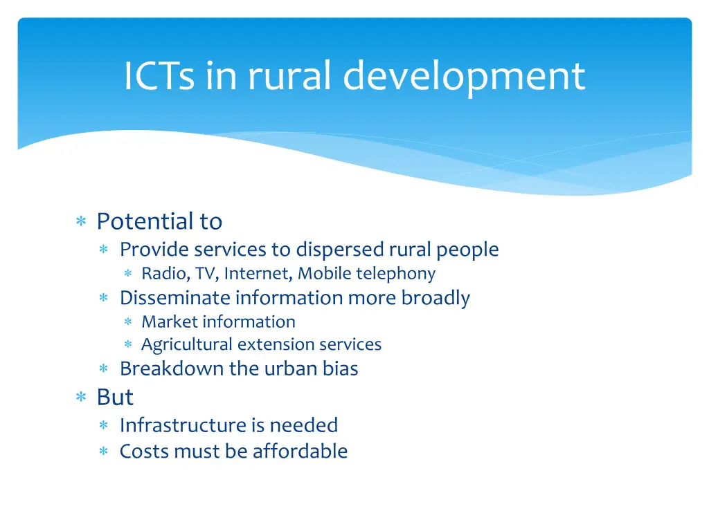 icts in rural development