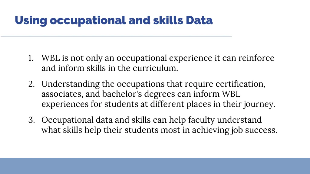 using occupational and skills data