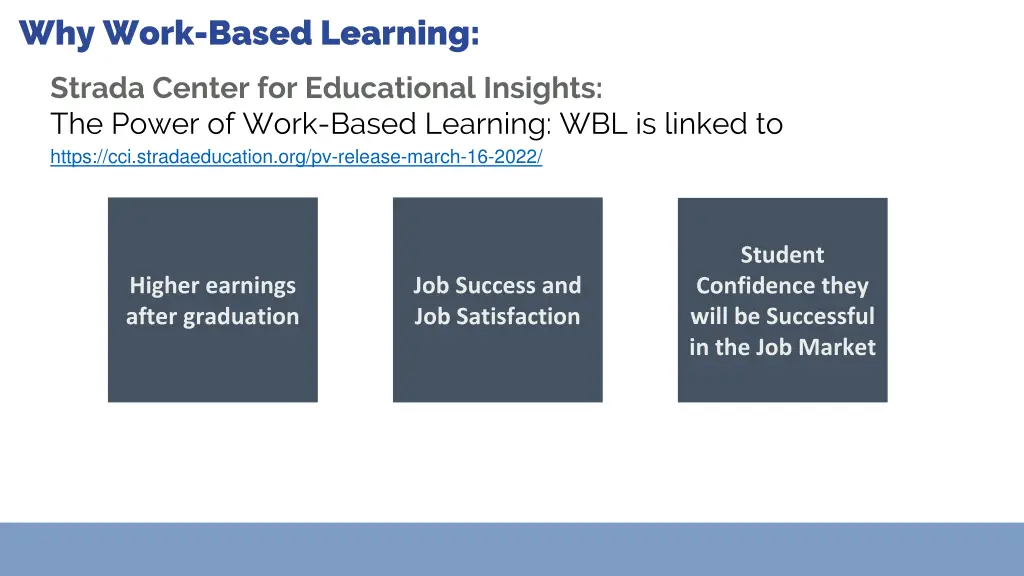 why work based learning