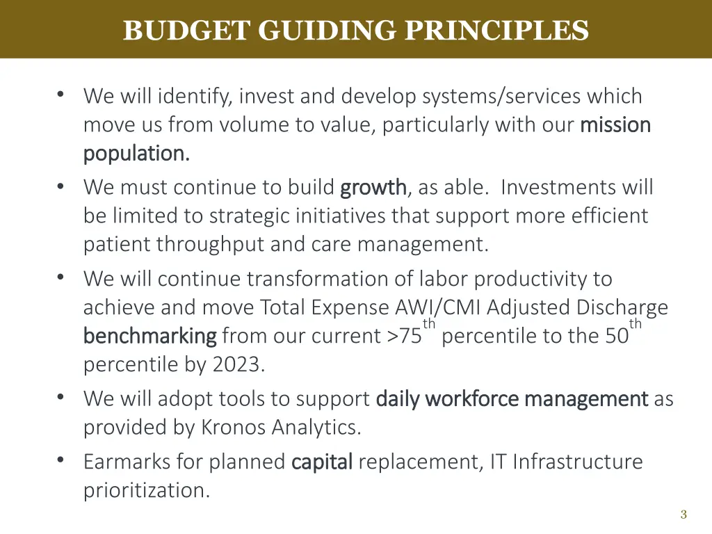 budget guiding principles