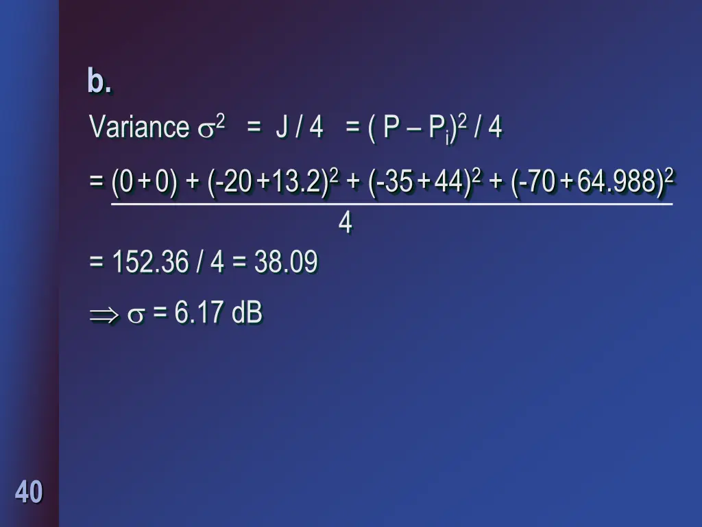 b variance
