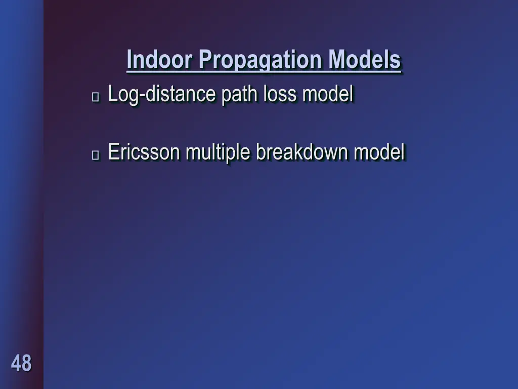 indoor propagation models log distance path loss