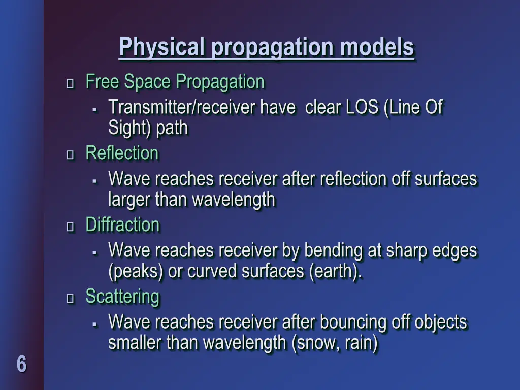 physical propagation models free space